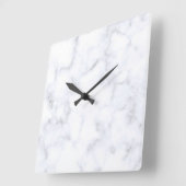 Horloge Carrée Marbre Blanc Moderne (Angle)
