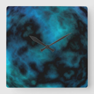 Horloge Carrée Marbre Bleu Cosmic Faux