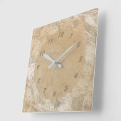 Horloge Carrée Marbre Brown abstrait de Faux (Angle)