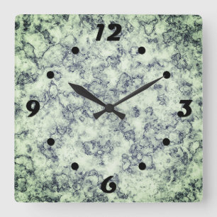 Horloge Carrée Marbre gris bleu