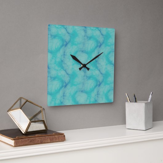 Horloge Carrée Marbre turquoise (Bureau)