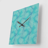 Horloge Carrée Marbre turquoise (Angle)