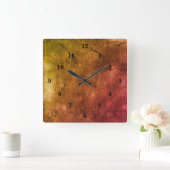 Horloge Carrée marbre vert Brown, arc-en-ciel (Maison)