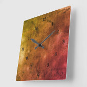 Horloge Carrée marbre vert Brown, arc-en-ciel (Angle)