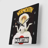 Horloge Carrée Marcello Dudovich Art Deco Ad Vermouth (Angle)