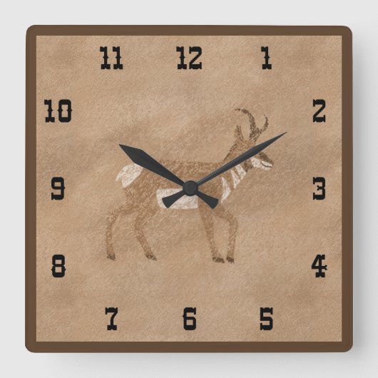 Horloge Carrée Marche Sud-Ouest Pronghorn Antelope (Recto)