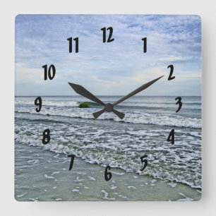 Horloge Carrée Marées apaisantes le long du rivage des Carolinas