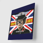 Horloge Carrée Margaret Thatcher Premier ministre (Angle)