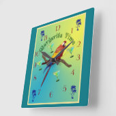 Horloge Carrée Marguerite (Angle)