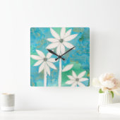 Horloge Carrée Marguerites savoureuses II (Maison)