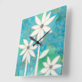 Horloge Carrée Marguerites savoureuses II (Angle)