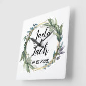 Horloge Carrée Mariage de couronne feutré élégant (Angle)