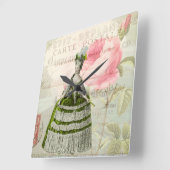 Horloge Carrée Marie Antoinette French Accent Wall Clock (Angle)