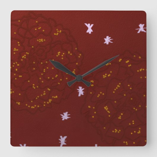 Horloge Carrée Marigolds with Stars (Recto)