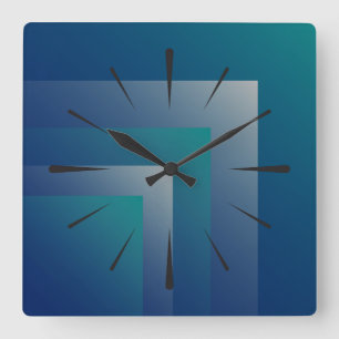 Horloge Carrée Marine gris turquoise