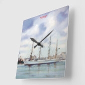 Horloge Carrée Marine/Marine/Seascape (Angle)