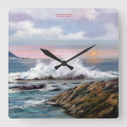 Horloge Carrée Marine/Marine/Seascape (Recto)