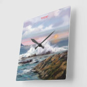 Horloge Carrée Marine/Marine/Seascape (Angle)