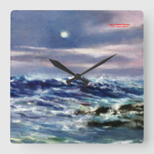 Horloge Carrée Marine/Marine/Seascape