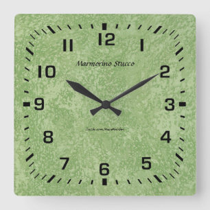 Horloge Carrée Marmorino Stucco Faux Finish