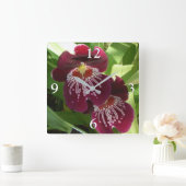 Horloge Carrée Maroon Orchids II (Maison)
