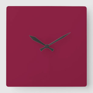 Horloge Carrée Maroon rouge Dahlia Brick en Bourgogne Tendance de