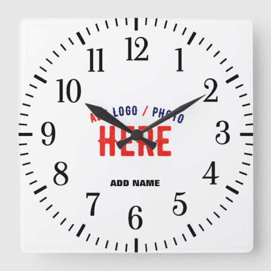 HORLOGE CARRÉE MARQUE BLANCHE MODERNE ET PERSONNALISABLE VÉRIFIÉE (Recto)
