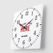 HORLOGE CARRÉE MARQUE BLANCHE MODERNE ET PERSONNALISABLE VÉRIFIÉE (Angle)