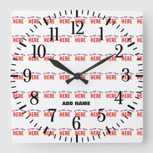 HORLOGE CARRÉE MARQUE BLANCHE MODERNE ET PERSONNALISABLE VÉRIFIÉE (Recto)