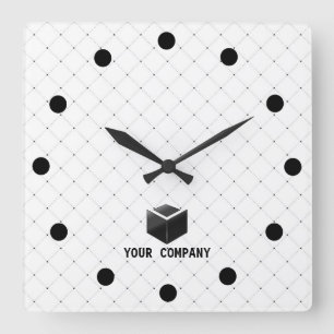 Horloge Carrée Marque d'entreprise personnalisée et modifiable cl