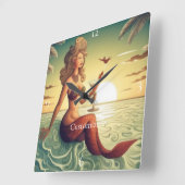 Horloge Carrée Martini Classy Mermaid Thunder_Cove (Angle)