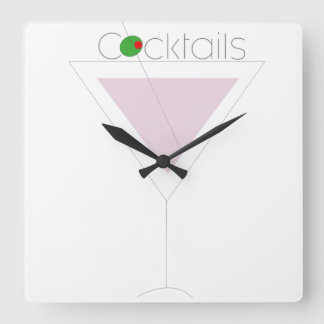 Horloge Carrée martini rose