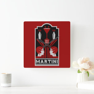 Horloge Carrée Martini vintage Art déco