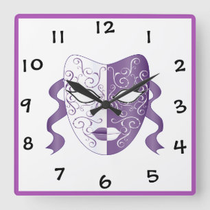 Horloge Carrée Masque