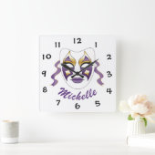 Horloge Carrée Masque (Maison)