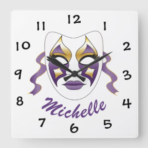 Horloge Carrée Masque