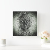 Horloge Carrée Masque de fils Abstraits (Maison)