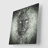 Horloge Carrée Masque de fils Abstraits (Angle)