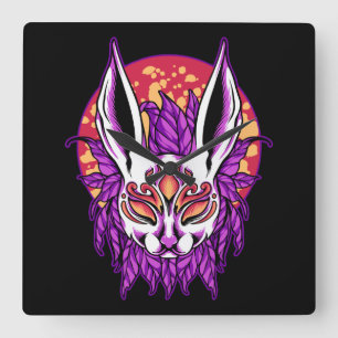 Horloge Carrée Masque de lapin