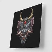 Horloge Carrée Masque Oni (Angle)