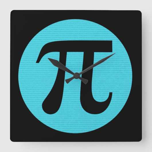 Horloge Carrée Math geek Pi (Recto)