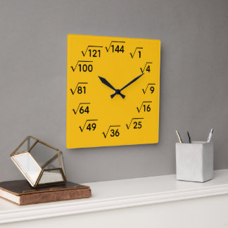 Horloge Carrée Math Square Root Wall Clock