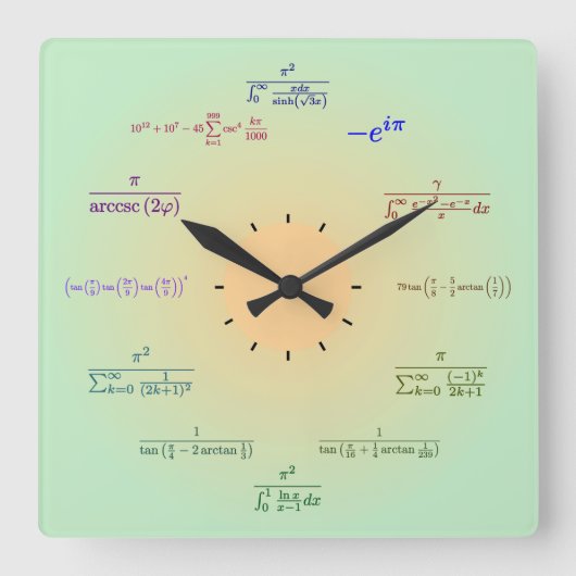 Horloge Carrée Math Wall Clock (Recto)