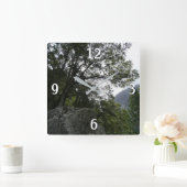 Horloge Carrée Matin sur le sentier à Vernal Falls à Yosemite (Maison)