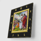 Horloge Carrée Matthew 14:13-21.Jesus Feeds 5000 Men (Angle)