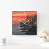 Horloge Carrée Matthieu 4:19 Pêcheurs des hommes Bible chrétienne (Maison)