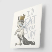 Horloge Carrée Max. | Je Te Mangerai ! (Angle)