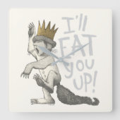 Horloge Carrée Max | Je vais te manger ! (Recto)