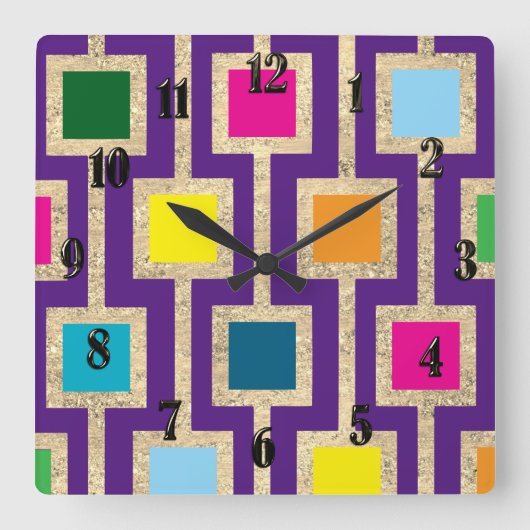 Horloge Carrée MCM Design Gold Toutes les couleurs modifiables (Recto)