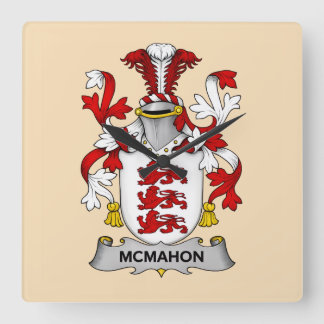 Horloge Carrée McMahon Family Coat of Arms